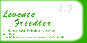 levente friedler business card